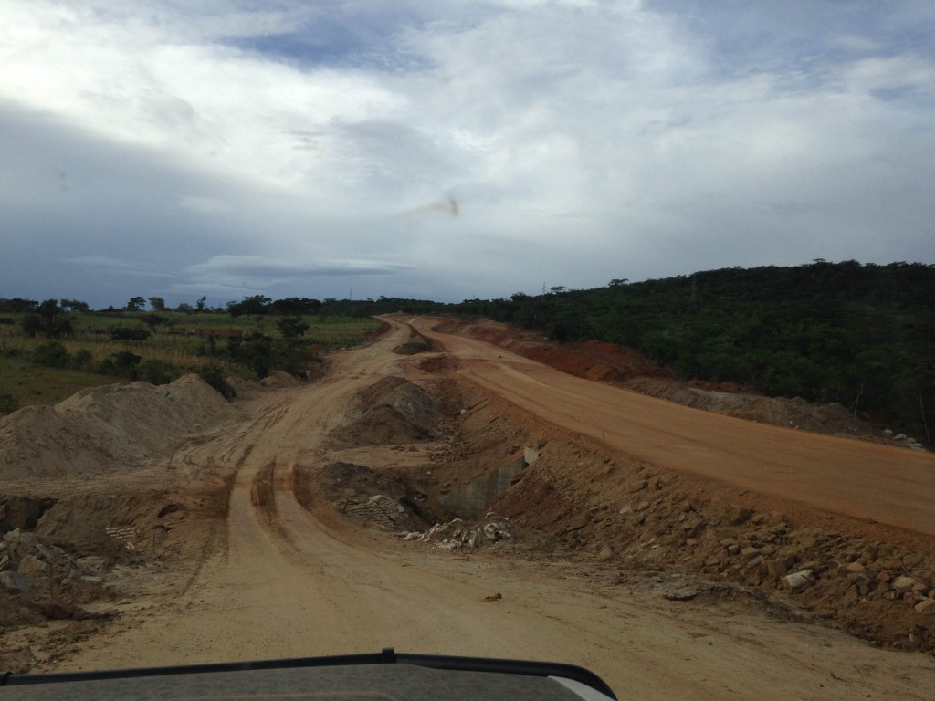 Part of the bad road running alongside with the flattened road gravel
