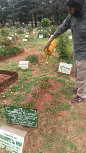 Visiting dads grave before leaving Joburg